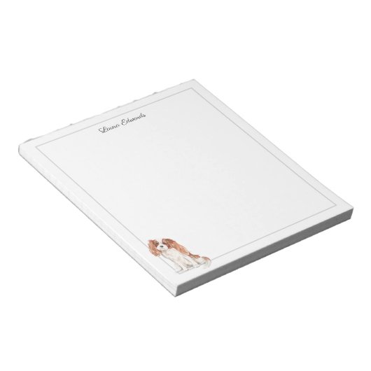 Bloc-note Cavalier King Charles Spaniel Gray Border (Incliné)