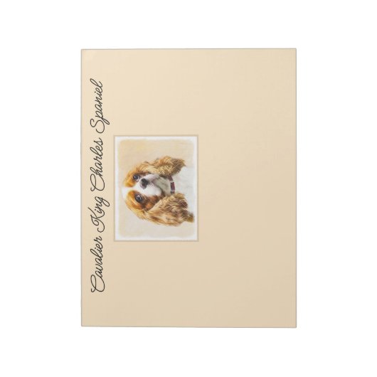 Bloc-note Cavalier King Charles Spaniel Peinture originale (Tourné)