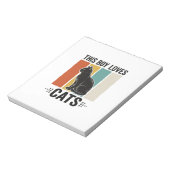 Bloc-note Ce garçon aime les chats Design Rétro pour amateur (Tourné)
