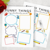 Bloc-note Ce Que Mes Étudiants Ont Dit De Drôle