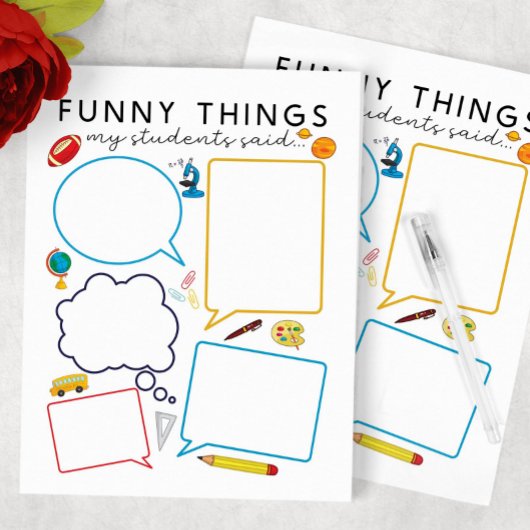 Bloc-note Ce Que Mes Étudiants Ont Dit De Drôle