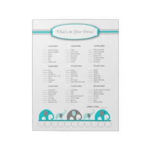 Bloc-note Ce qui est dans votre jeu de baby shower