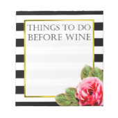 Bloc-note Ce Qu'Il Faut Faire Avant Le Vin (Devant)