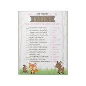 Bloc-note Célébrité Baby Pink Woodland Baby shower Jeu (Tourné)