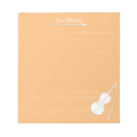 Cello blanc leçon de musique personnalisée Orange