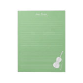 Bloc-note Cello & Bow blanc Classe de musique personnalisée  (Tourné)