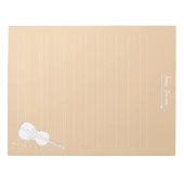Bloc-note Cello & Bow blanc Classe de musique personnalisée  (Devant)