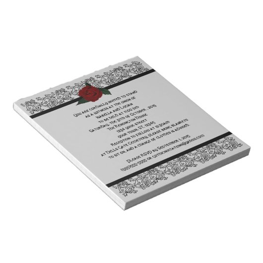 Bloc-note Celtic Knot Infinity Rose Goth Faire-part de maria (Incliné)