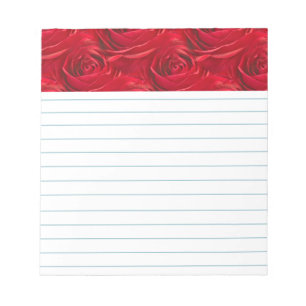 Bloc-note Centre abstrait de papier peint de rose rouge