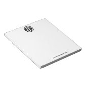 Bloc-note Cercle monochrome monogramme fonte DIY fond (Incliné)