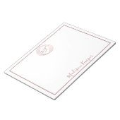 Bloc-note Cercles or Rose Abstrait simples et élégants (Incliné)