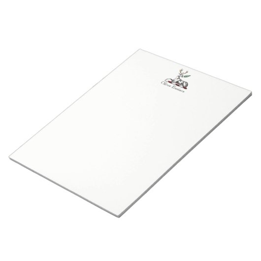 Bloc-note Cerf avec Emblème héraldique de graisse (Incliné)