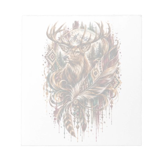 Bloc-note Cerf Bohème, Rêvant de Cerfs (Devant)