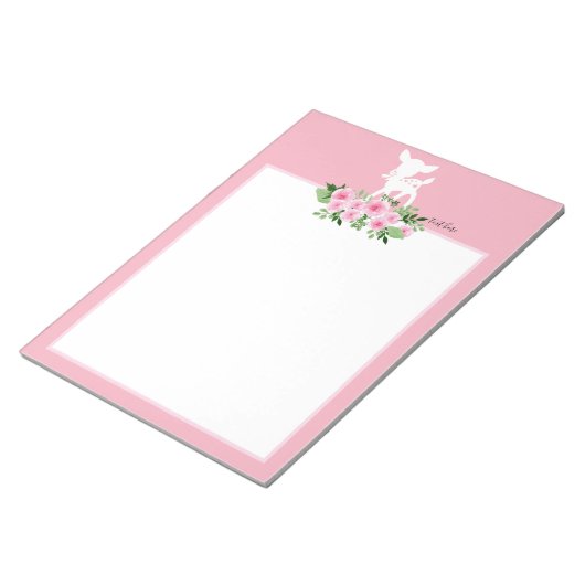 Bloc-note cerf, cerf, bois, mignonette (Incliné)