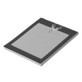 Bloc-note Cerf d'argent sur le décor de fibre de carbone (Tourné)