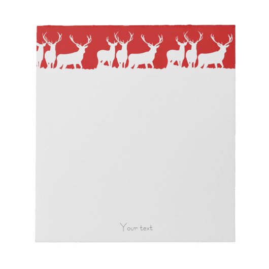 Bloc-note Cerf de Noël renne fête simple classique rouge (Devant)