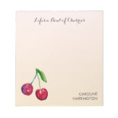 Bloc-note Cerises à la main Cute Inspirational Coquette (Devant)