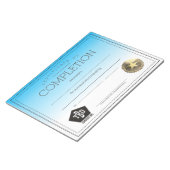 Bloc-note Certificat d'achèvement des indemnités de rempliss (Incliné)