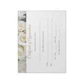 Bloc-note Certificat d'appréciation de l'arrimage (Tourné)