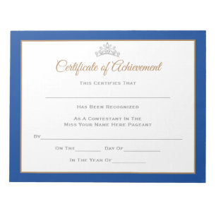 Bloc-note Certificats-Achievmnt de reconstitution historique
