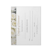 Bloc-note Certificats Certificat de réussite-Roses (Tourné)