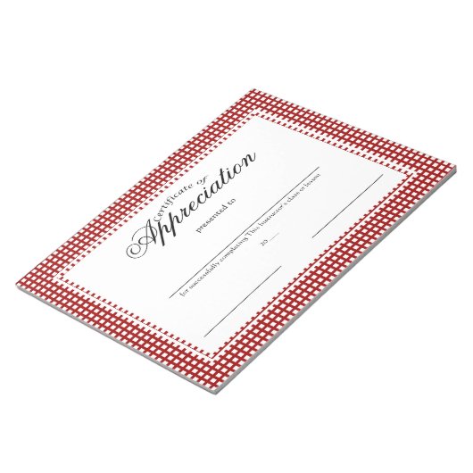 Bloc-note Certificats d'appréciation (Incliné)