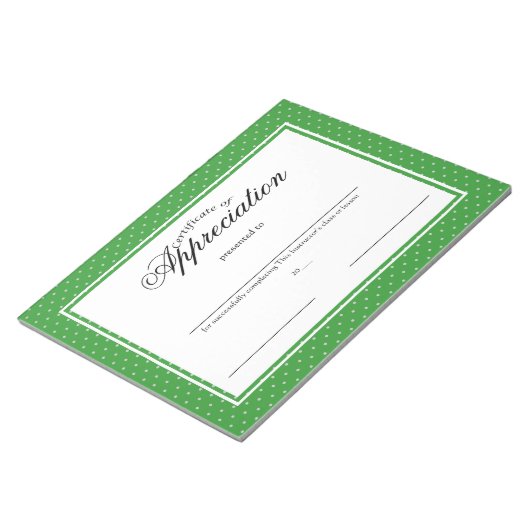 Bloc-note Certificats d'appréciation (Incliné)