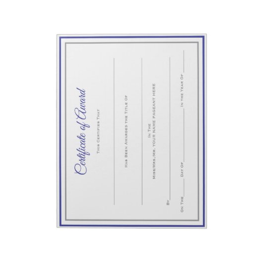 Bloc-note Certificats de concours (Tourné)