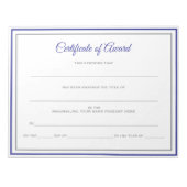Bloc-note Certificats de concours (Devant)