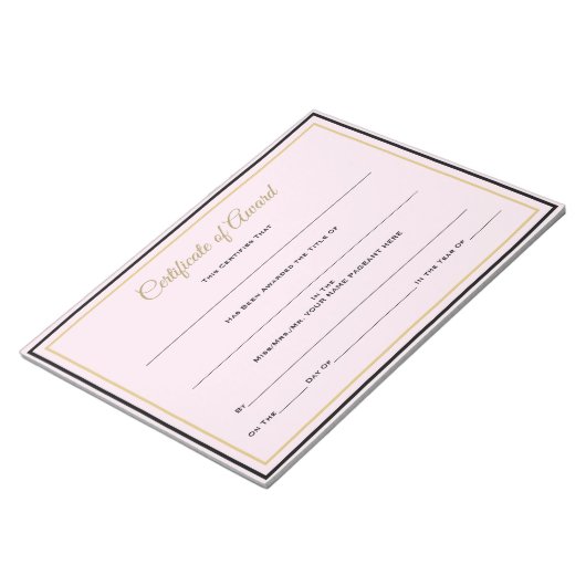 Bloc-note Certificats de concours (Incliné)