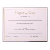 Bloc-note Certificats de concours (Devant)