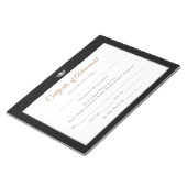 Bloc-note Certificats de concours de style Miss America-Réus (Incliné)