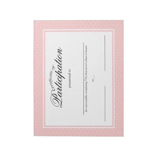 Bloc-note Certificats de participation (Tourné)