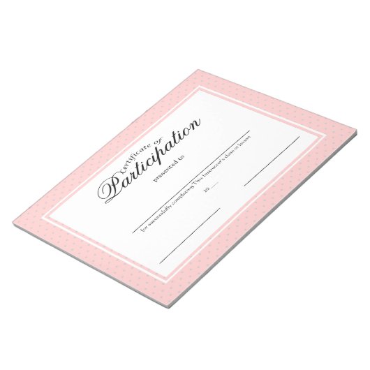 Bloc-note Certificats de participation (Incliné)