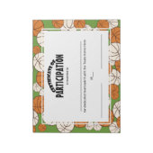 Bloc-note Certificats de participation au basket-ball (Tourné)