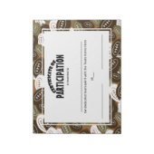 Bloc-note Certificats de participation au football (Tourné)