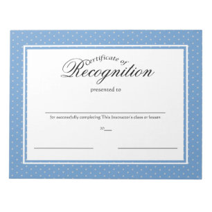 Bloc-note Certificats de reconnaissance