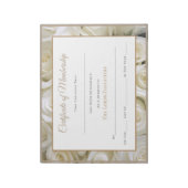 Bloc-note Certificats-Roses de concours de style Miss Americ (Tourné)