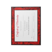 Bloc-note Certificats-Roses de concours de style Miss Americ (Tourné)