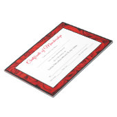 Bloc-note Certificats-Roses de concours de style Miss Americ (Incliné)