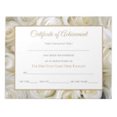 Bloc-note Certificats-Roses de concours de style Miss Americ (Devant)