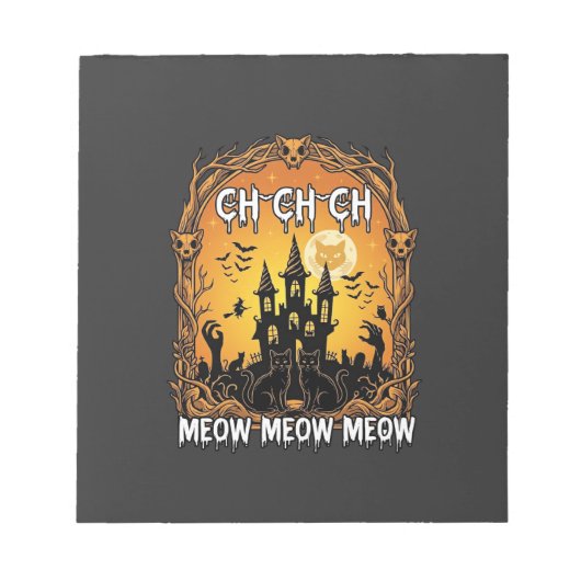 Bloc-note Ch Meow Château Hanté Halloween_1 (Devant)