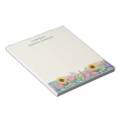 Bloc-note Champ de fleurs de libellule personnalisé avec nom (Incliné)