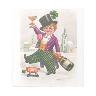 Bloc-note Champagne vintage Shamrock Jour de la Saint Patric