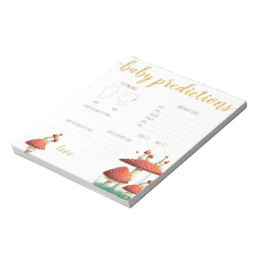 Bloc-note Champignons & abeilles prédictions bébé jeu de dev (Tourné)