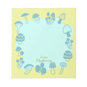 Bloc-note Champignons bleu vert