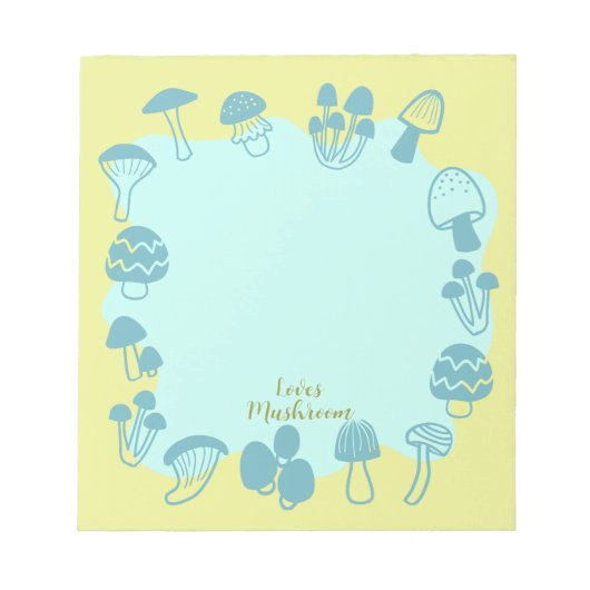 Bloc-note Champignons bleu vert (Devant)