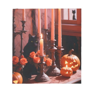 Bloc-note Chandelles Citrouilles d'Halloween Cute Éffrayant