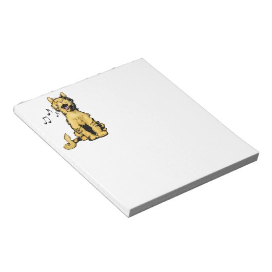 Bloc-note Chant mignon chat orange dessin avec notes musical (Incliné)