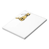 Bloc-note Chant mignon chat orange dessin avec notes musical (Tourné)
